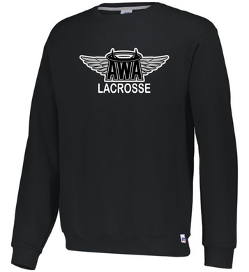 AWA-LAX-092-1 - Russell Athletic Unisex Dri-Power Crewneck Sweatshirt - AWA Lacrosse Logo