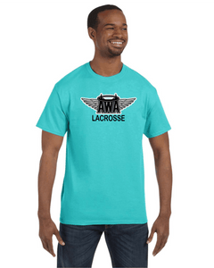 AWA-LAX-535-1- Jerzees Dri-Power Short Sleeve T-Shirt - AWA Lacrosse Logo