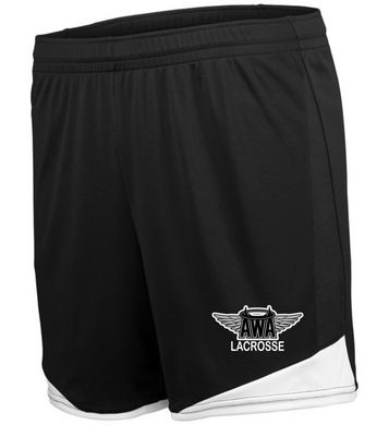 AWA-LAX-743-1 - High Five Ladies Stamford Soccer Shorts (5 1/2 Inch Inseam) - AWA Girls Lacrosse Logo