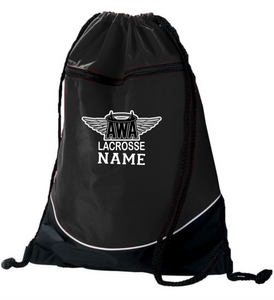 AWA-LAX-950-1 - Augusta Tri-Color Drawstring Backpack - AWA Lacrosse Logo & Personalized Name