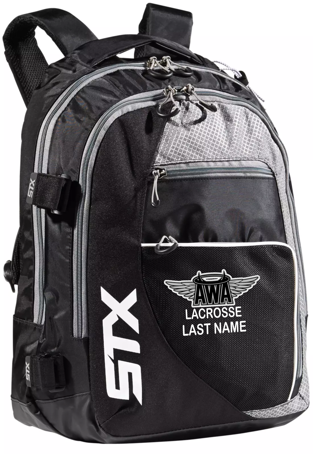 AWA-LAX-955-1 - STX Sidewinder Lacrosse Backpack - AWA Girls Lacrosse Logo & Personalized Player Name
