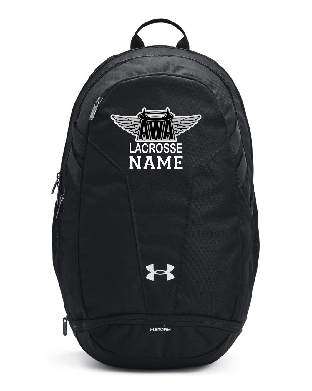 AWA-LAX-976-1 - Under Armour Hustle 5.0 TEAM Backpack - AWA Girls Lacrosse Logo & Personalized Name