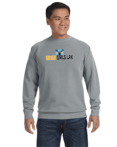 B12-LAX-290-2 - Comfort Colors Adult Crewneck Sweatshirt - B12 Girls LAX Bee Logo