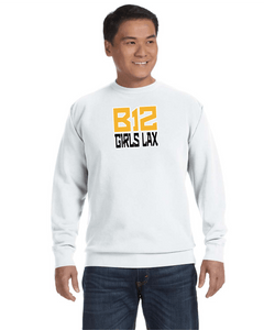 B12-LAX-290-4 - Comfort Colors Adult Crewneck Sweatshirt - B12 Girls LAX Stack Logo