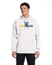 Load image into Gallery viewer, B12-LAX-291-2 - Comfort Colors Adult Hooded Sweatshirt - B-12 Girls Lax Bee Logo