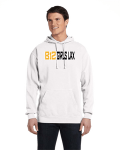 B12-LAX-291-3 - Comfort Colors Adult Hooded Sweatshirt - B-12 Girls Lax Logo