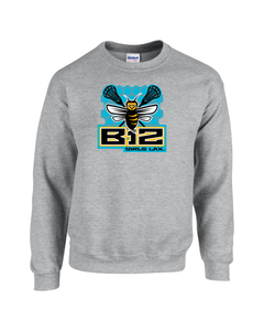 B12-LAX-305-1 - Gildan Adult 8 oz., 50/50 Fleece Crew - B12 Girls LAX Bee Honeycomb  Logo