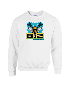 B12-LAX-305-1 - Gildan Adult 8 oz., 50/50 Fleece Crew - B12 Girls LAX Bee Honeycomb  Logo