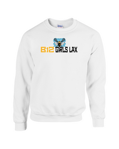 B12-LAX-305-2 - Gildan Adult 8 oz., 50/50 Fleece Crew - B12-Girls LAX Bee Logo