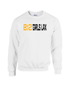 B12-LAX-305-3 - Gildan Adult 8 oz., 50/50 Fleece Crew - B-12 Girls LAX Logo