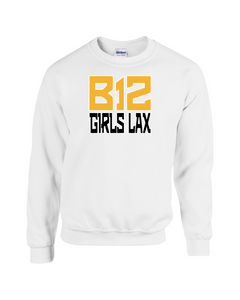 B12-LAX-305-4 - Gildan Adult 8 oz., 50/50 Fleece Crew - B-12 Girls LAX Stack Logo