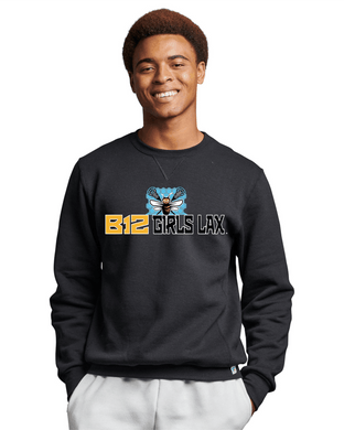 B12-LAX-322-2 - Russell Athletic Unisex Dri-Power Crewneck Sweatshirt - B12 Girls LAX Bee Logo