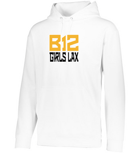 B12-LAX-325-4 - Augusta Wicking Fleece Hoodie Pullover - B-12 Girls LAX Stack Logo