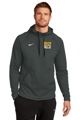 B12-LAX-292-4 - Nike Therma-FIT Pullover Fleece Hoodie - B12 Girls LAX Stack Logo