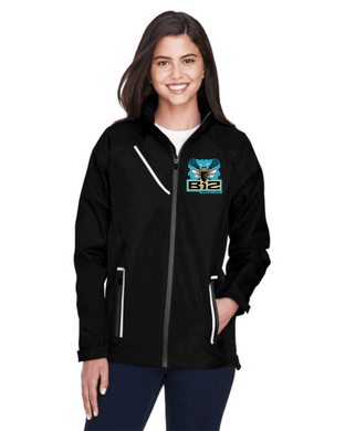 B12-LAX-416-1 - Team 365 Dominator Waterproof Jacket - B12 Girls LAX Bee Honeycomb Logo