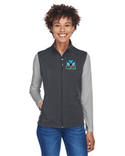 Load image into Gallery viewer, B12-LAX-421-1 - Core 365 Cruise Two-Layer Fleece Bonded Soft Shell Vest - B12 Girls LAX Bee Honeycomb Logo