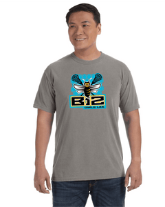 B12-LAX-468-1 - Comfort Colors Adult Heavyweight T-Shirt - B12 Girls LAX Bee Honeycomb Logo