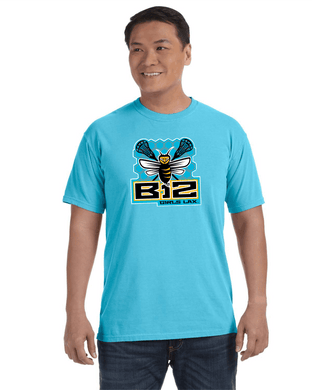B12-LAX-468-1 - Comfort Colors Adult Heavyweight T-Shirt - B12 Girls LAX Bee Honeycomb Logo