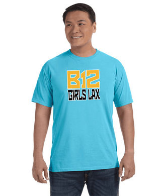 B12-LAX-468-3 - Comfort Colors Adult Heavyweight T-Shirt - B12 Girls LAX Logo