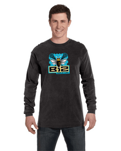 B12-LAX-469-1 - Comfort Colors Adult Heavyweight RS Long-Sleeve T-Shirt - B12 Girls LAX Bee Honeycomb Logo