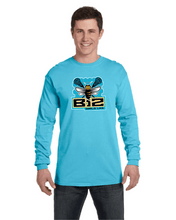 Load image into Gallery viewer, B12-LAX-469-1 - Comfort Colors Adult Heavyweight RS Long-Sleeve T-Shirt - B12 Girls LAX Bee Honeycomb Logo
