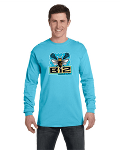 B12-LAX-469-1 - Comfort Colors Adult Heavyweight RS Long-Sleeve T-Shirt - B12 Girls LAX Bee Honeycomb Logo