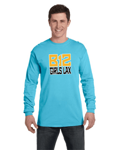 B12-LAX-469-4 - Comfort Colors Adult Heavyweight RS Long-Sleeve T-Shirt - B12 Girls LAX Stack Logo