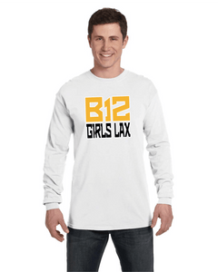 B12-LAX-469-4 - Comfort Colors Adult Heavyweight RS Long-Sleeve T-Shirt - B12 Girls LAX Stack Logo