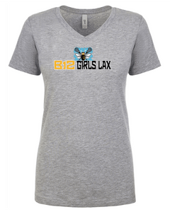 B12-LAX-475-2 - Next Level Apparel Ladies' Ideal V - B12 Girls LAX Bee Logo