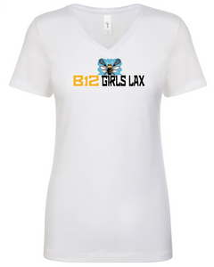 B12-LAX-475-2 - Next Level Apparel Ladies' Ideal V - B12 Girls LAX Bee Logo