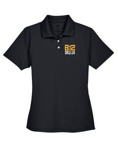 B12-LAX-507-4 - UltraClub Cool & Dry Stain-Release Performance Polo - B12 Girls LAX Stack Logo