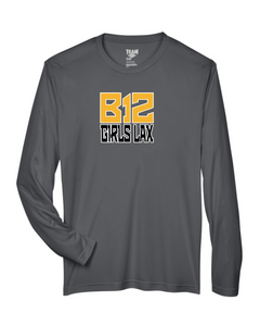 B12-LAX-624-4 - Team 365 Zone Performance Long-Sleeve T-Shirt - B12 Girls LAX Stack Logo