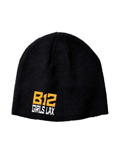 B12-LAX-906-4 - Big Accessories Knit Beanie - B12 Girls LAX Stack Logo