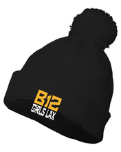 Load image into Gallery viewer, B12-LAX-907-4 - Augusta POM BEANIE - B12 Girls LAX Stack Logo