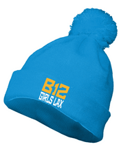 Load image into Gallery viewer, B12-LAX-907-4 - Augusta POM BEANIE - B12 Girls LAX Stack Logo