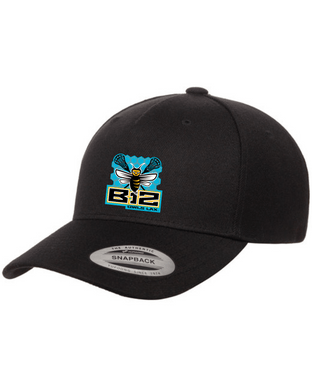 B12-LAX-910-1- Yupoong Classic Premium Snapback Cap - B12 Girls LAX Bee Honeycomb Logo