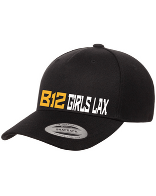 B12-LAX-910-3- Yupoong Classic Premium Snapback Cap - B12 Girls LAX Logo