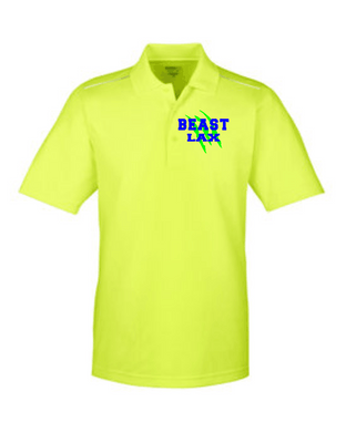BEAST-LAX-505-2 - CORE365 Radiant Performance Piqué Polo with Reflective Piping - BEAST LAX Logo