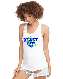 BEAST-LAX-516-4 - Next Level Ladies' Ideal Racerback Tank - BEAST Elite Mom Logo