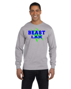 BEAST-LAX-518-2 - Gildan 5.5 oz., 50/50 Long-Sleeve T-Shirt - BEAST LAX Logo