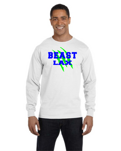BEAST-LAX-518-2 - Gildan 5.5 oz., 50/50 Long-Sleeve T-Shirt - BEAST LAX Logo