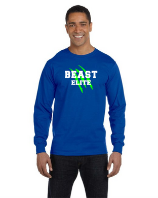 BEAST-LAX-518-3 - Gildan 5.5 oz., 50/50 Long-Sleeve T-Shirt - BEAST Elite Logo