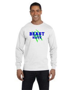BEAST-LAX-518-3 - Gildan 5.5 oz., 50/50 Long-Sleeve T-Shirt - BEAST Elite Logo