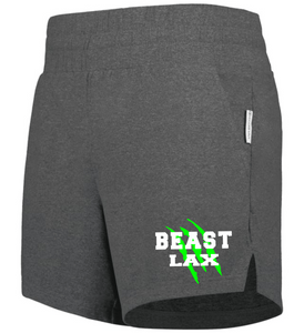 BEAST-LAX-728-2 - Holloway Ladies Ventura Soft Knit Shorts (5 Inch Inseam) - BEAST LAX Logo