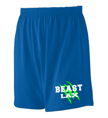 BEAST-LAX-729-2 - Augusta Jersey Knit Short (6 Inch Inseam) - BEAST LAX Logo