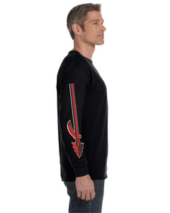 CHS-WIDE-521-1-Black - Gildan Adult 5.5 oz., 50/50 Long-Sleeve T-Shirt - Fear of the Spear Logo