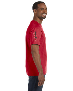 Item CHS-WIDE-522-1-Red - Gildan Adult 5.5 oz., 50/50 T-Shirt - Fear of the Spear Logo