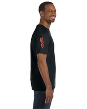 Load image into Gallery viewer, Item CHS-WIDE-522-1-Black - Gildan Adult 5.5 oz., 50/50 T-Shirt - Fear of the Spear Logo