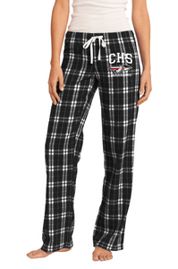 CHS-PTSA-721-3 - District Ladies Flannel Plaid Pants - CHS Arrow Warriors Logo