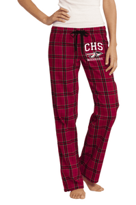 CHS-PTSA-721-3 - District Ladies Flannel Plaid Pants - CHS Arrow Warriors Logo